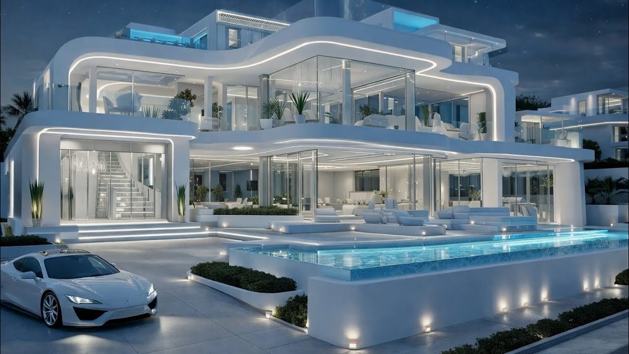 Mansion with a Glowing Blue Infinity Pool That Looks Unreal #mansion  #design #inspiration #luxury