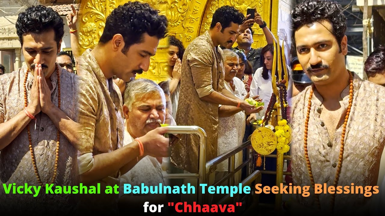 Vicky Kaushal seeking blessings at Babulnath Temple for the success of 