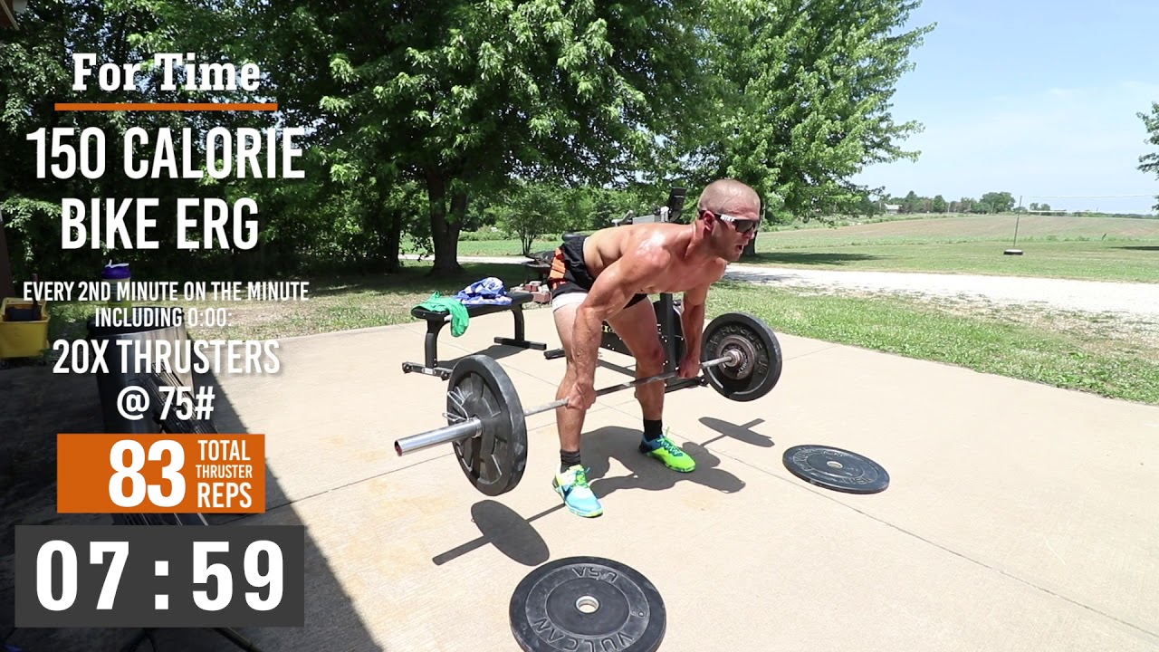 Jacob Heppner Full Crossfit Workout - Terrible Bike Erg & Thrusters Workout