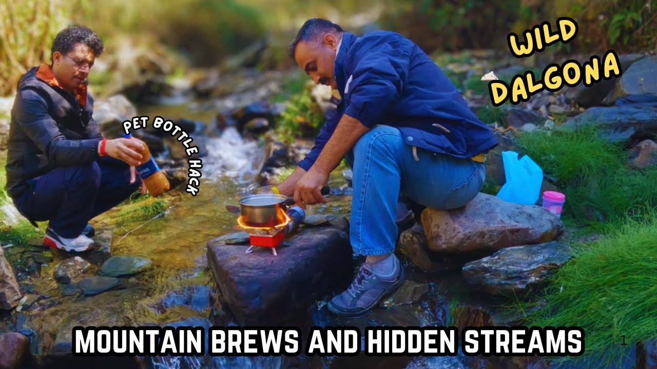 We made dalgona coffee in the wild using a pet water bottle