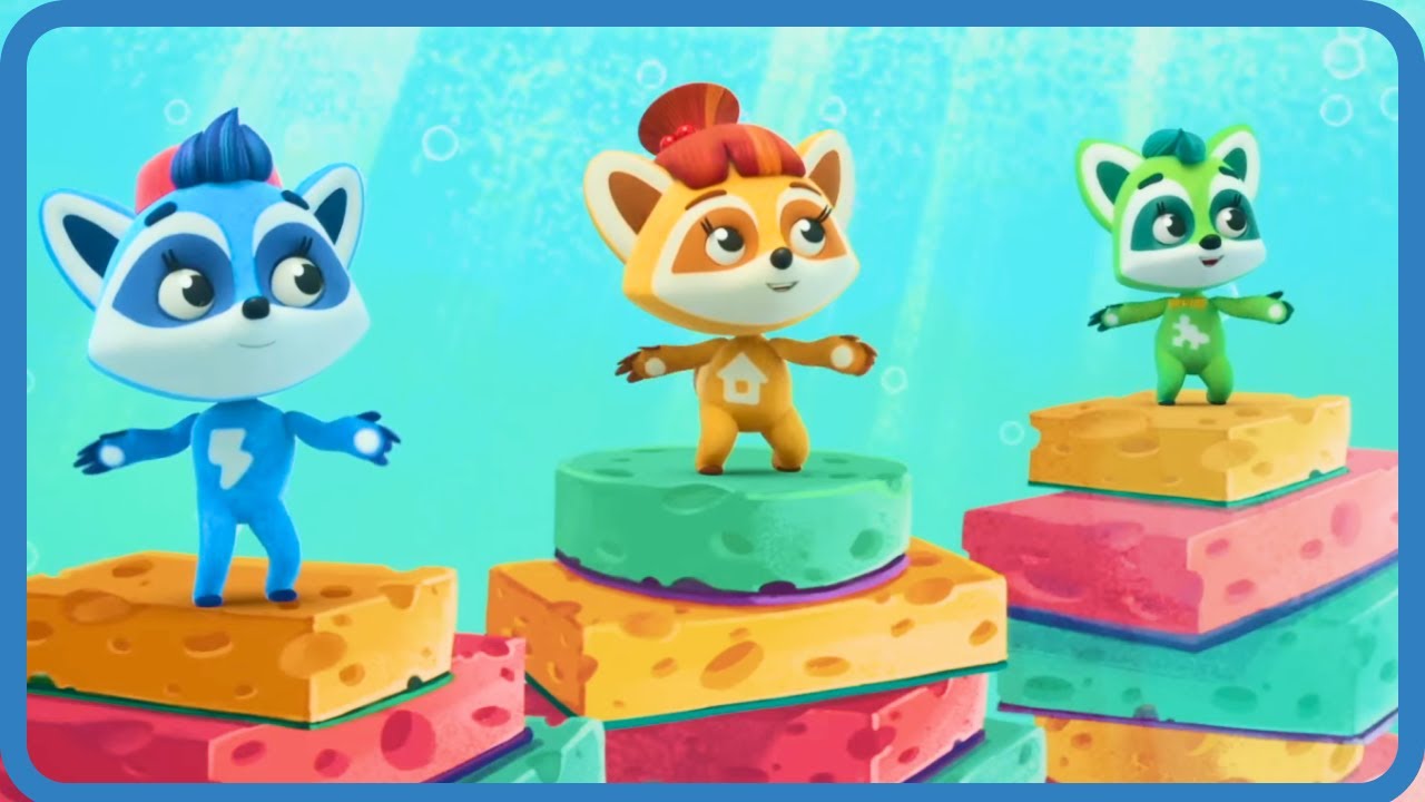 Clean Up With A Sponge! Share Toys & Help Friends 🧽 Rockoons | Nursery Rhymes & Kids Songs