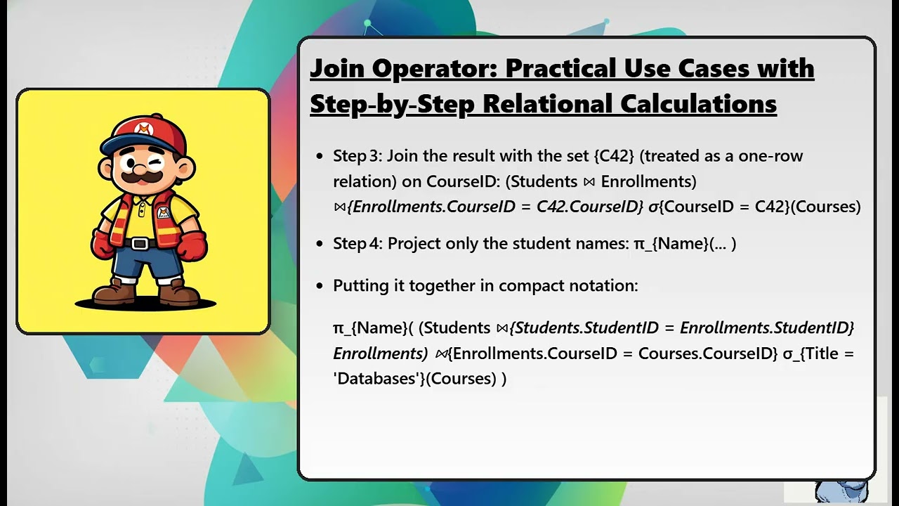 [388] Relational Algebra Select, Project, Join, Division (Database Management Systems)