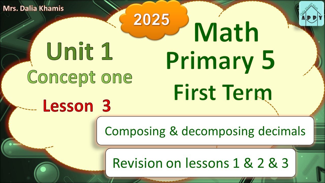 Math Primary 5 Unit 1 Lesson 3 - Composing Decimals - المنهج الجديد الصف الخامس الابتدائي - 2025