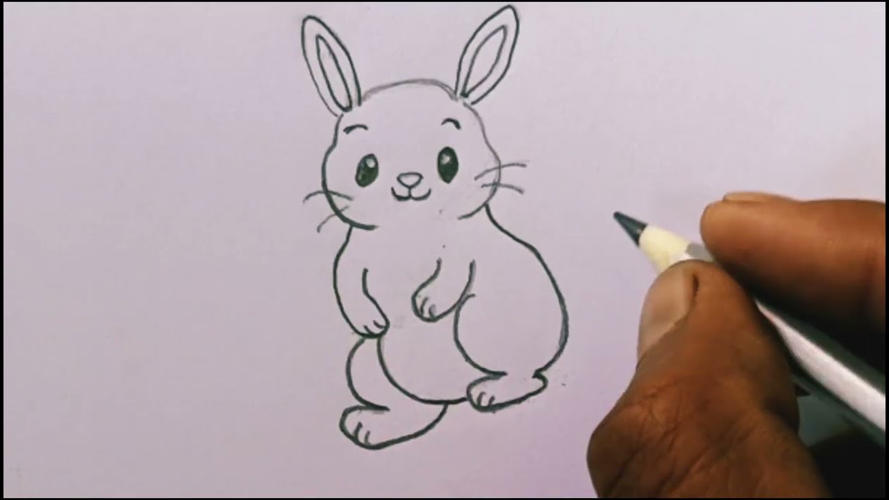 How to make a rabbit drawing/how to draw a cute little bunny 🐇@drawingwithtiti