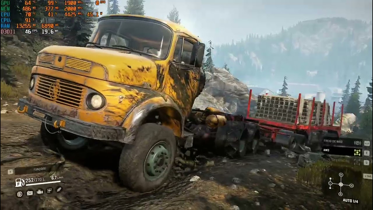 SnowRunner no Ryzen 5600gt, Vega 7