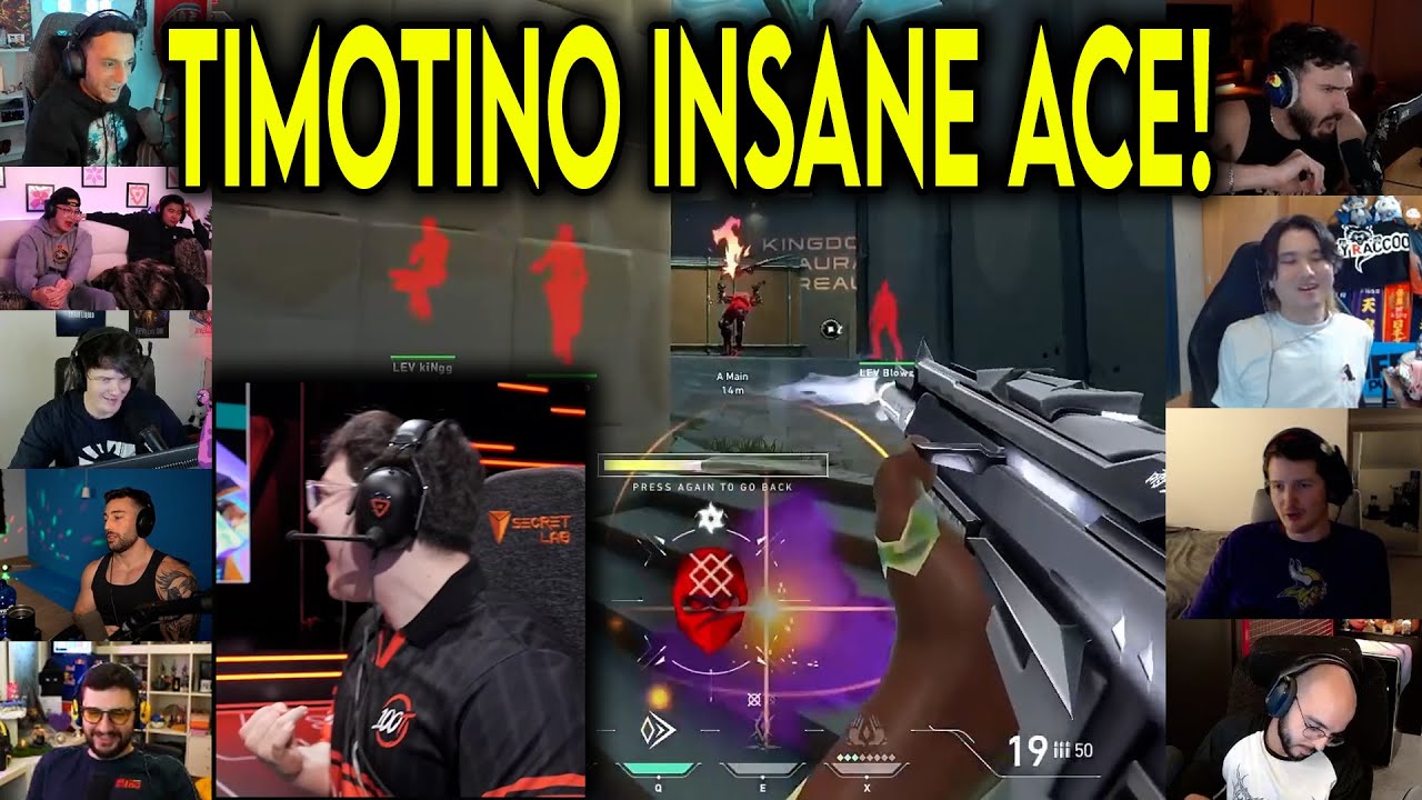 Valorant Streamers Reacts To 100T Timotino HIT THE CRAZIEST ACE Against Leviatan In VCT