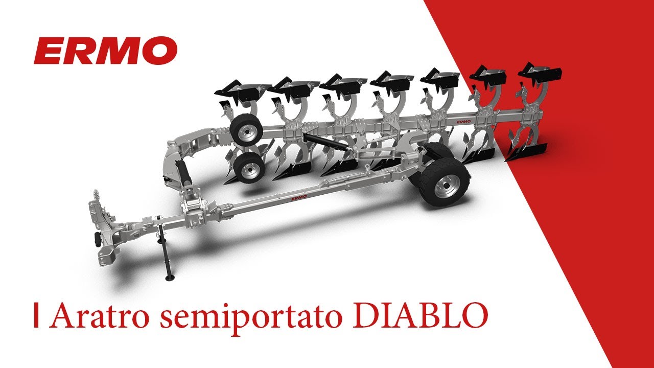 Aratro semi portato ERMO DIABLO in campo con trattore Case | ERMO aratri e macchine agricole