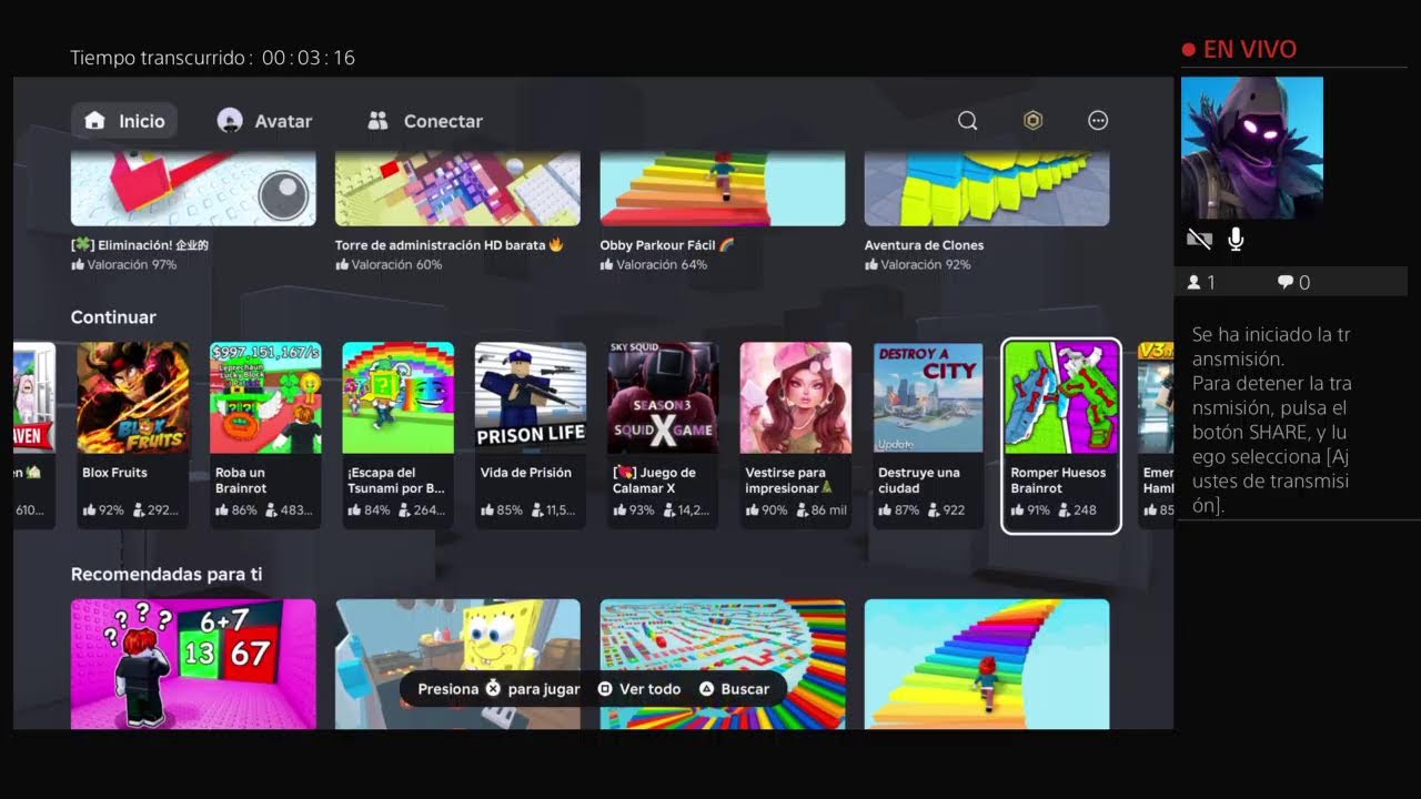 Jugando roblox