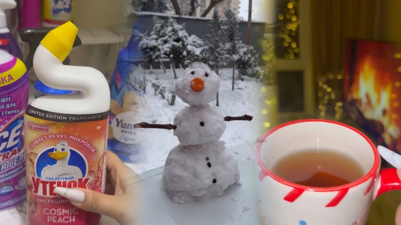 2024-ün ilk qarı ☃️ • düşbərə etdim • evi təmizlədim