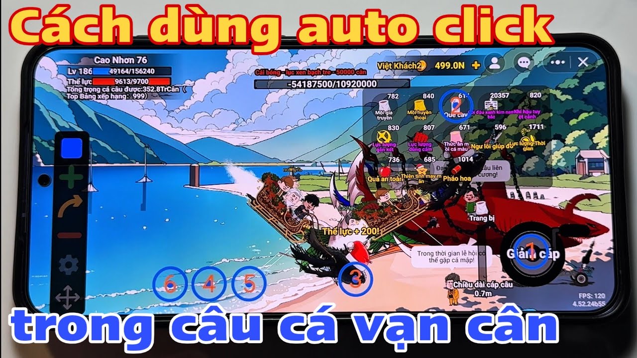 C&aacute;ch d&ugrave;ng auto click trong c&acirc;u c&aacute; vạn c&acirc;n