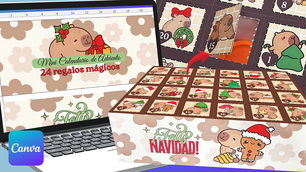 Crea tu propio MINI CALENDARIO DE ADVIENTO PERSONALIZADO para la VENTA de PRODUCTOS en NAVIDAD CANVA
