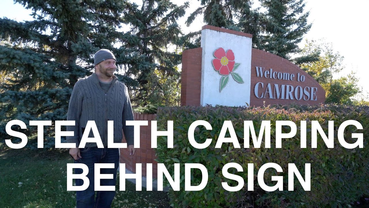 Stealth Camping Behind Sign