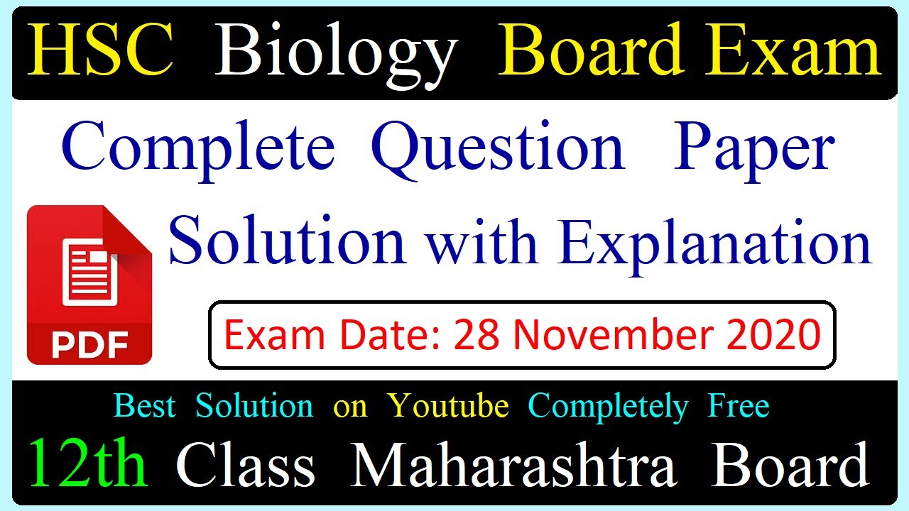 HSC Biology 2020 Repeater Board Exam Question Paper Solution | Complete Solution Maharashtra Board