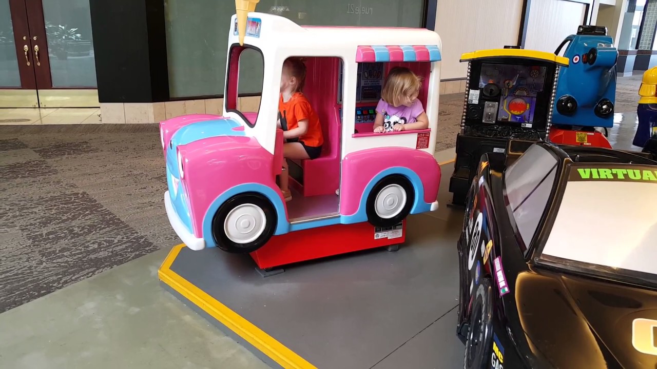 Saren and Scout Riding the Hank's Ice Cream Van
