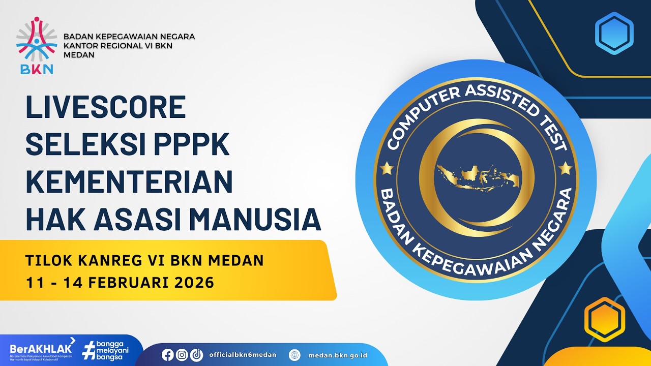 Livescore Selkom PPPK Kementerian HAM (11 Februari 2026, Sesi III) - Tilok Kanreg VI BKN Medan