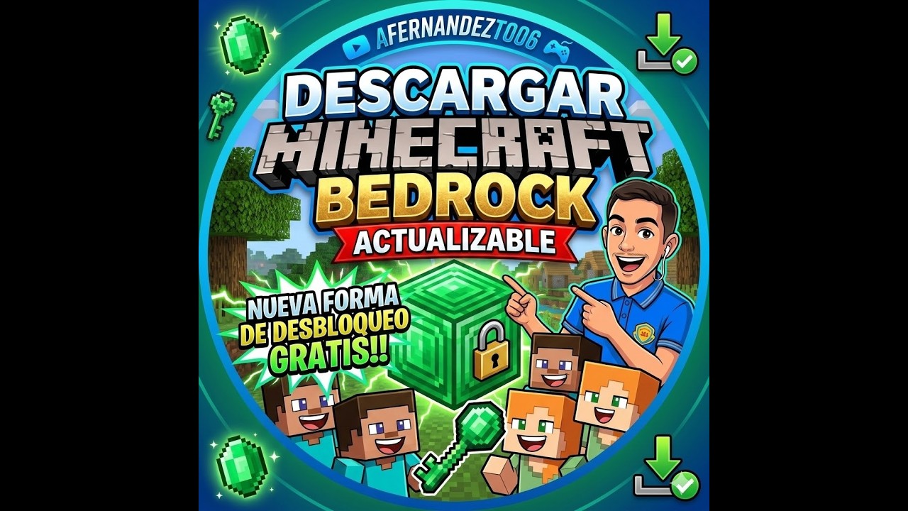 Descargar Minecraft Bedrock Actualizable+ Nueva Forma de desbloqueo Gratis!!