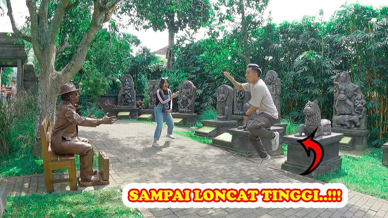 REAKSI KAGET SAMPAI LOMPAT TINGGI, LIVING STATUE PRANK, HUMAN STATUE PRANK