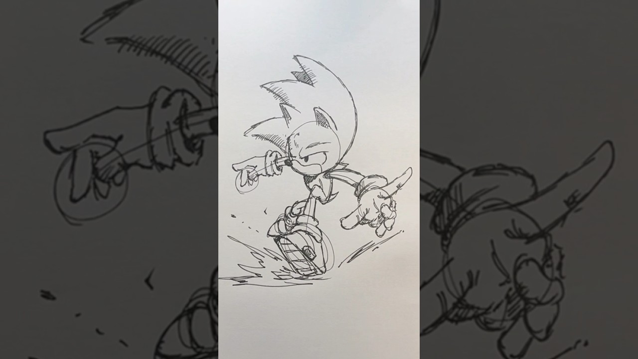 Speed ​​Hedgehog | Sonic Speed  Drawing 🙂&zwj;&harr;️#shorts #anime #drawing #sonic