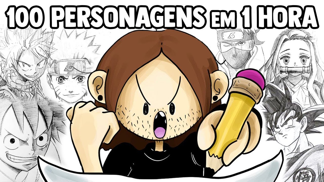 DESENHANDO 100 PERSONAGENS DE ANIME E MANGÁ EM 1 HORA!!! - ISSO É POSSÍVEL?