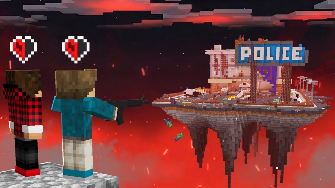 INVADIMOS A ILHA DA DELEGACIA ATRÁS DE ARMAS OPS - SkyBlock Apocalipse #6
