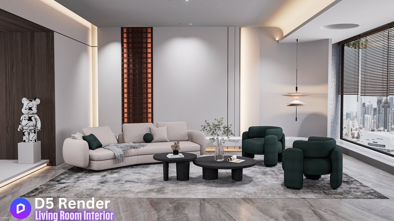 Interior Design Rendering  in D5 Render & Photoshop Post-Production |Step by Step  Begineer Tutorial