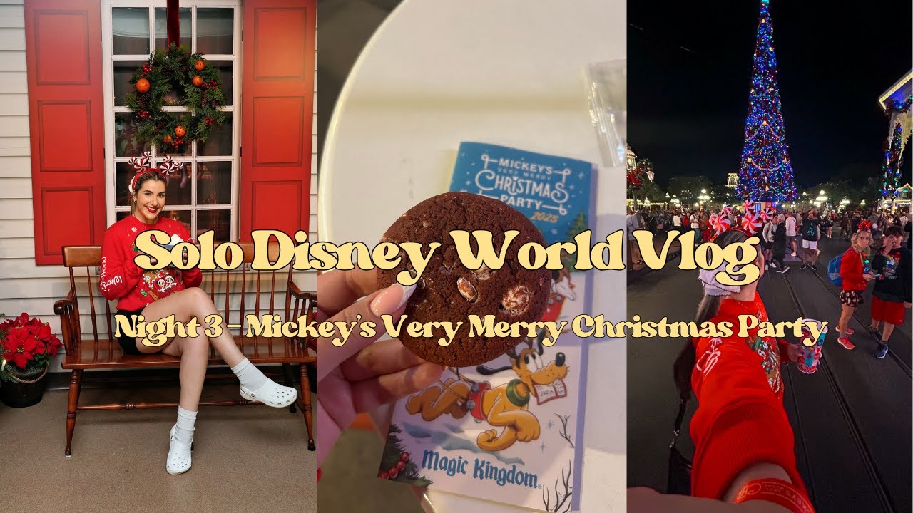 SOLO WALT DISNEY WORLD VLOG✨ NIGHT THREE - MICKEY'S VERY MERRY CHRISTMAS PARTY🎄🎅🏻