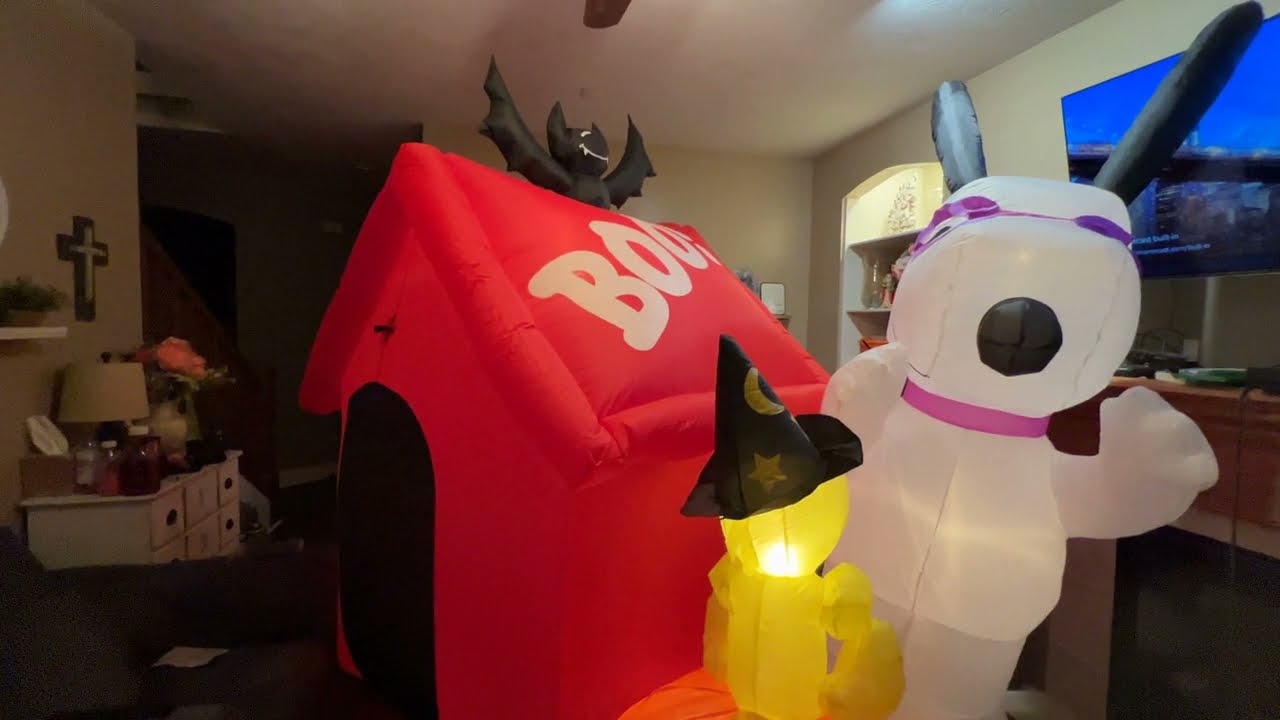 Worst Inflatable design ever?  Gemmy Airblown Spooky Snoopy Inflatable Review Hammacher Schlemmer