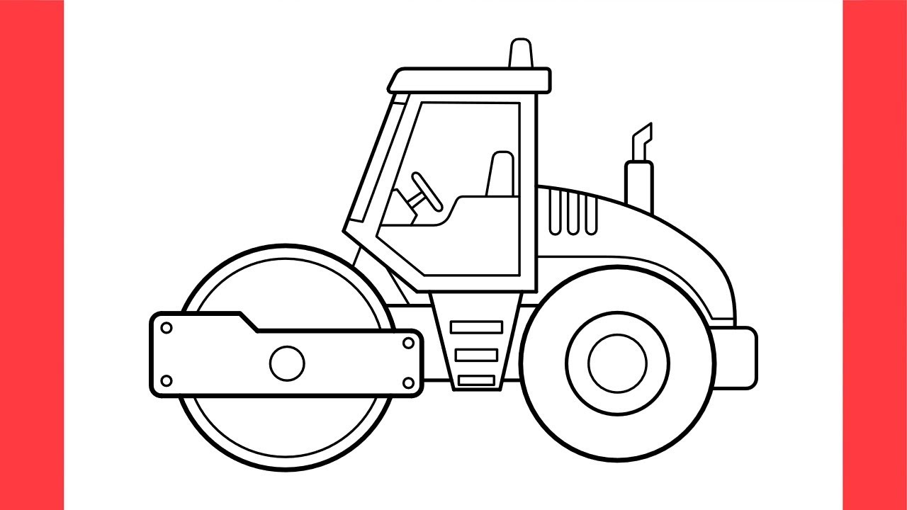 How to Draw a ROAD ROLLER 🚧 | Super Easy Drawing Tutorial for Beginners