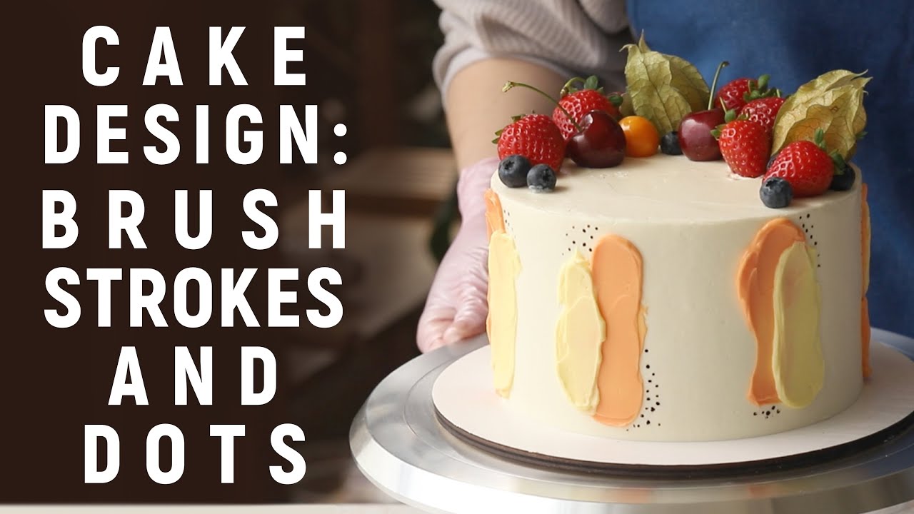 Cake Design: brush strokes and dotes. Simple, fast and beautiful cake decor for beginners
