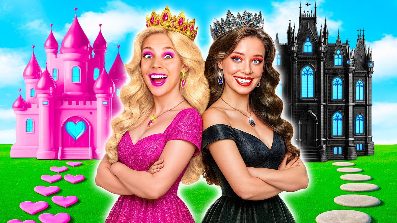 Домики Одного Цвета Челлендж | Черная vs Розовая Принцесса от Crazy DO