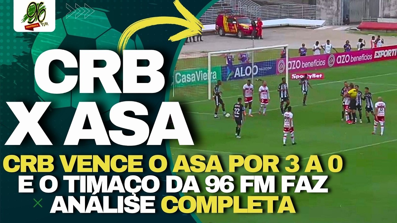 CRB VENCE O ASA POR 3 A 0 E CONSTRÓI BOA VANTAGEM NA FINAL DO ALAGOANO