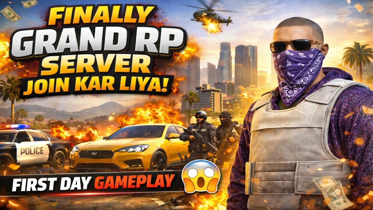 Finally Grand RP Server Join Kar Liya! 😱 First Day Gameplay | 900 sub's || #gta5