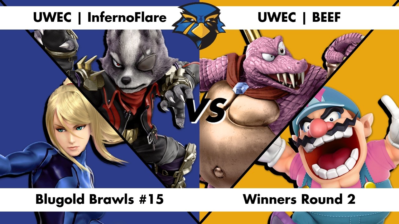 InfernoFlare (ZSS, Wolf) vs BEEF (Wario, King Krool) | Winners Round 2 | Blugold Brawls #15