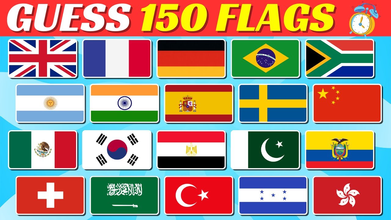 Guess The Country in 1 Second | 150 Flags Quiz