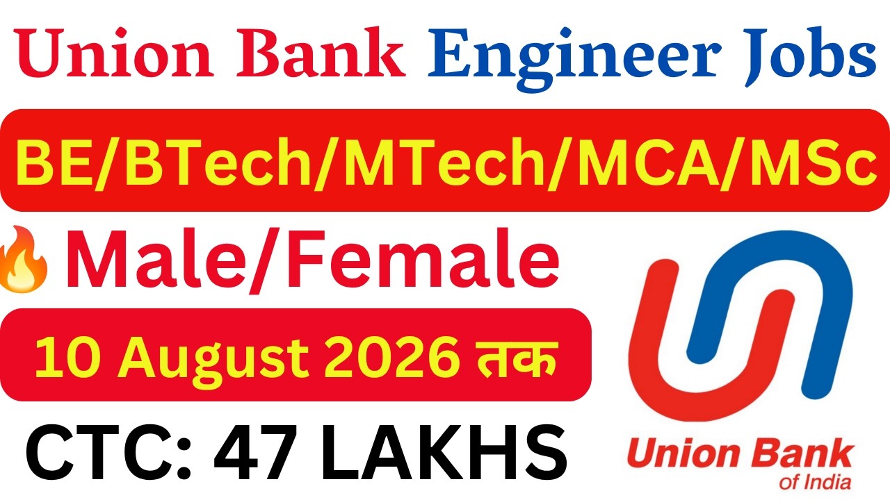 Union Bank New Engineer Vacancy 2026 | Latest Government Engineer Jobs | All India Technical Jobs |