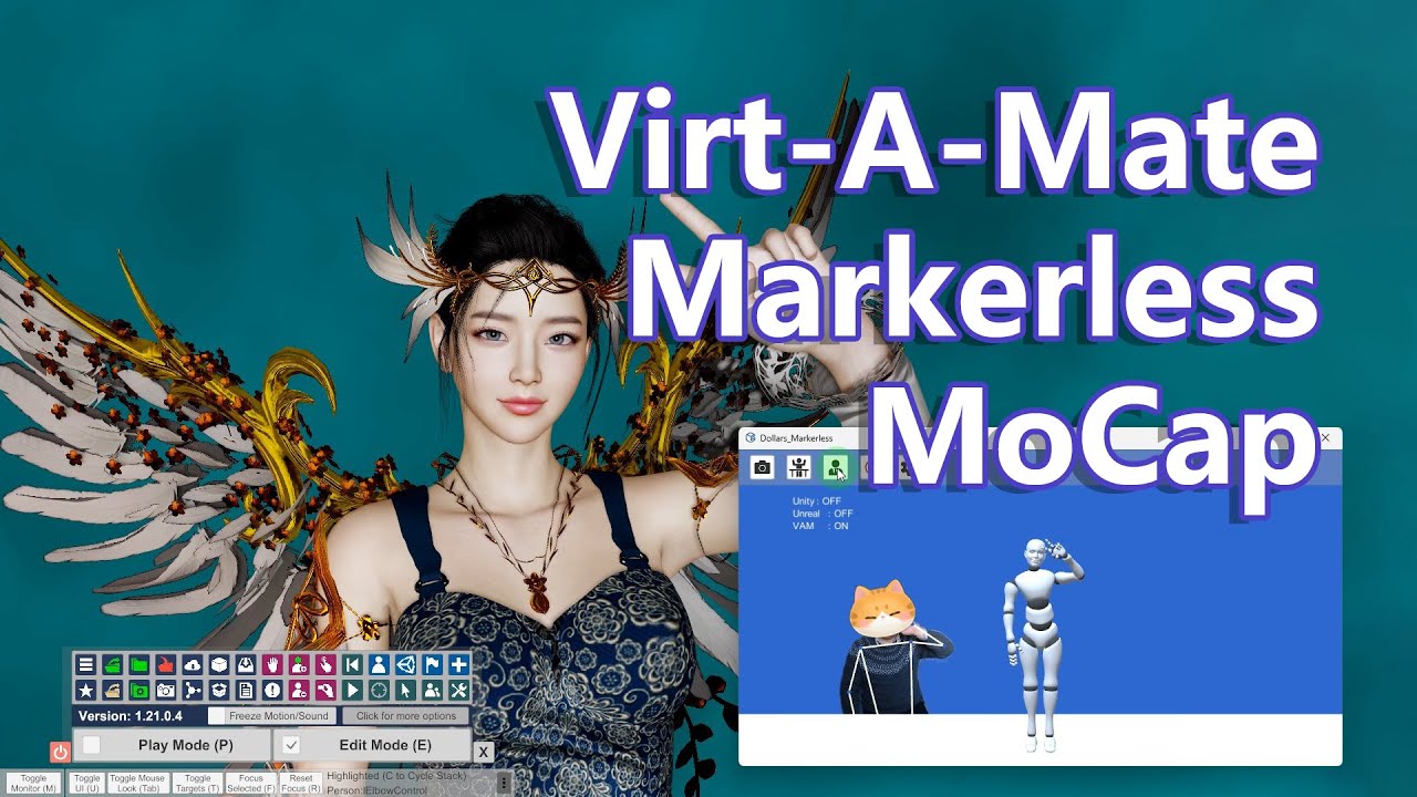 (обновленная версия в описании) Virt-A-Mate безмаркерный MoCap в реальном времени