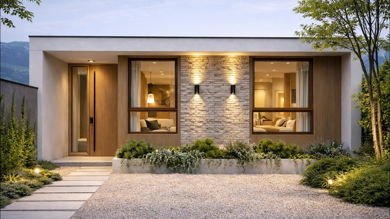 Casa Pequena em Terreno Estreito 7x20m | Ventilação Natural, Jardim e Integração