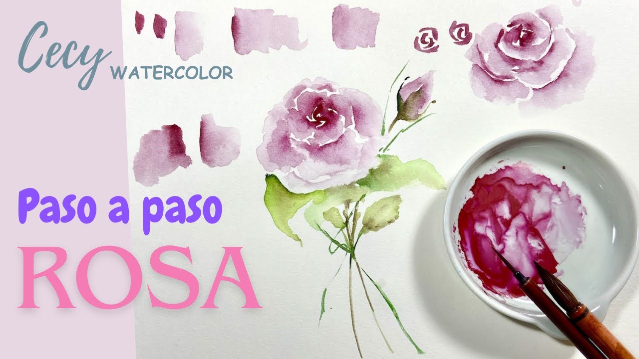 Cómo pintar una rosa con acuarela, nivel principiante