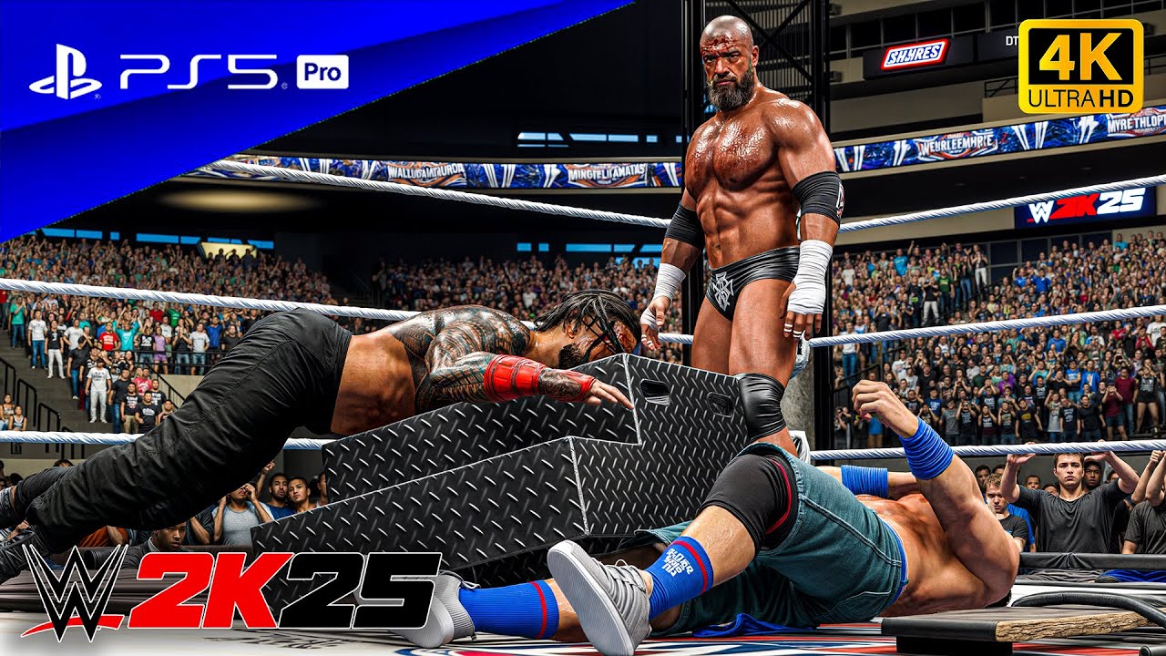 WWE 2K25 — Джон Сина против Романа Рейнса против Трипл Эйча | Матч по экстремальным правилам | PS...