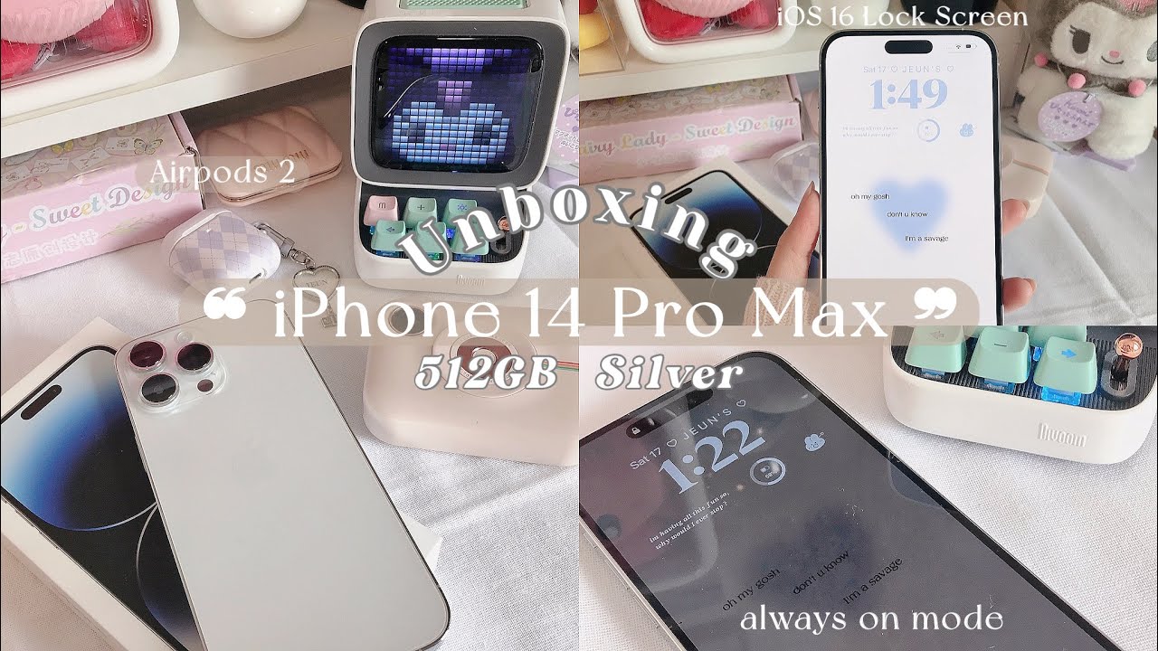 ✨ ❝ iPhone 14 Pro Max Silver ❞ ┆ aesthetic unboxing + IOS16 customisations + accessories 🌸