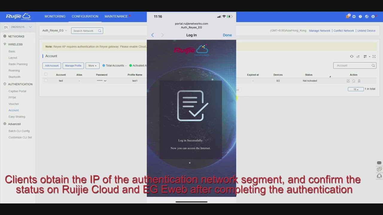 How to configure Reyee EG Gateway/Router Captive Portal