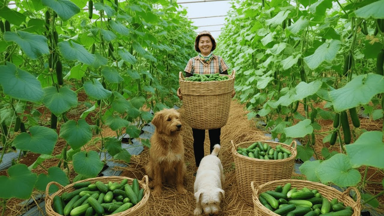 Harvesting Cucumbers for Market Sale | Planting Pumpkin Seeds and Simple Farm Cooking