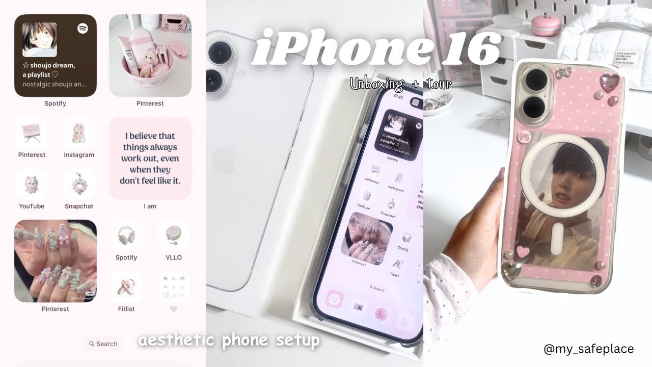 🎀 ⋆౨ৎ˚  iPhone 16 unboxing + set up📱 ⋆ ˚｡