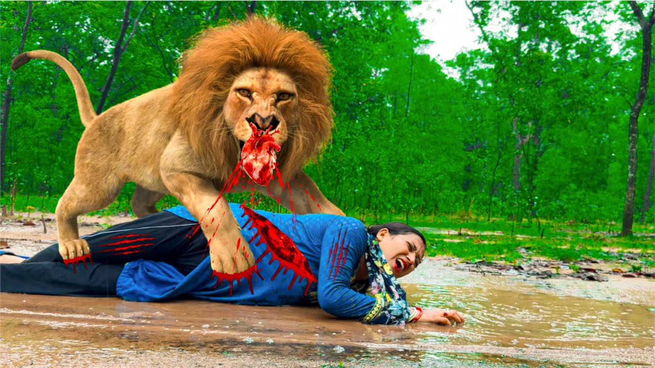 The Lion Disappears By Attacking The Girl Of The Forest