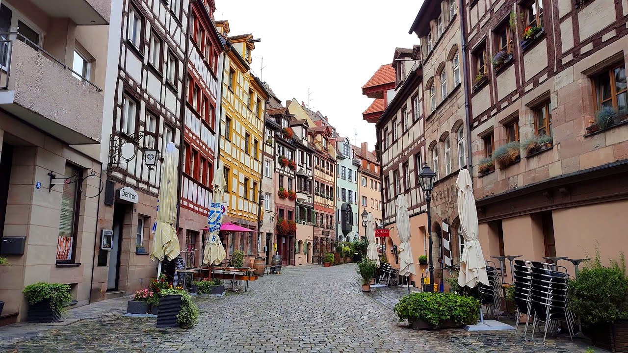 NUREMBERG Castle and Old Town Walk 2021 Germany • 4K ASMR Real Time Virtual Walking Tour