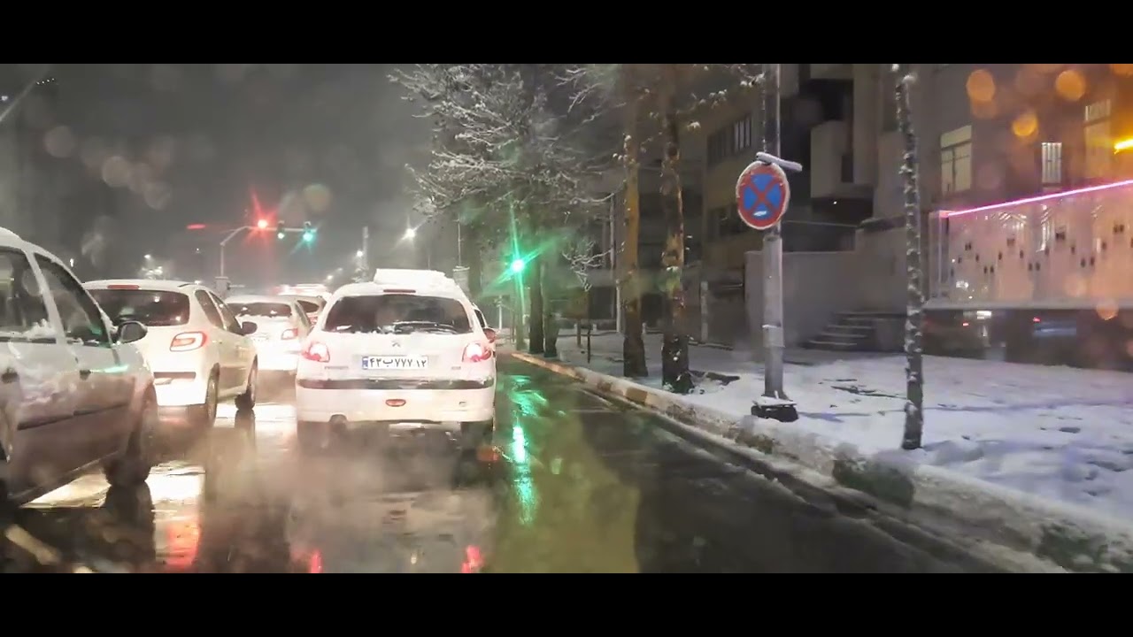 NIGHT DRIVING VIBE .SERENE DRIVING IN MASHHAD AT NIGHT .4WAY MEYDANBAR TO KAFAEE STREET .