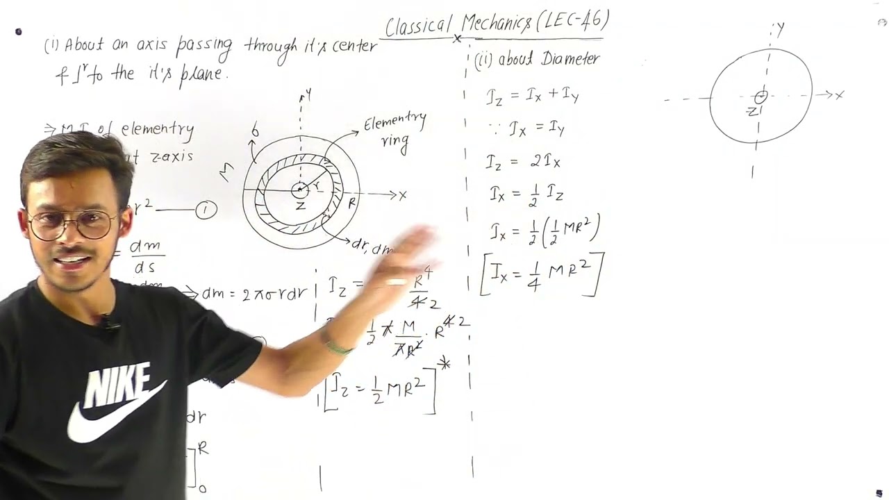 (LEC- 46) Moment of Inertia of Uniform DISC || MI Of DISC about diameter || IITJAM || GATE ||