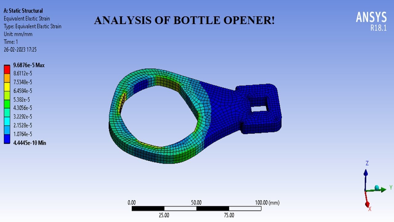 Bottle Opener I Static Structural Analysis I Deformation | Stress Test | ANSYS Workbench