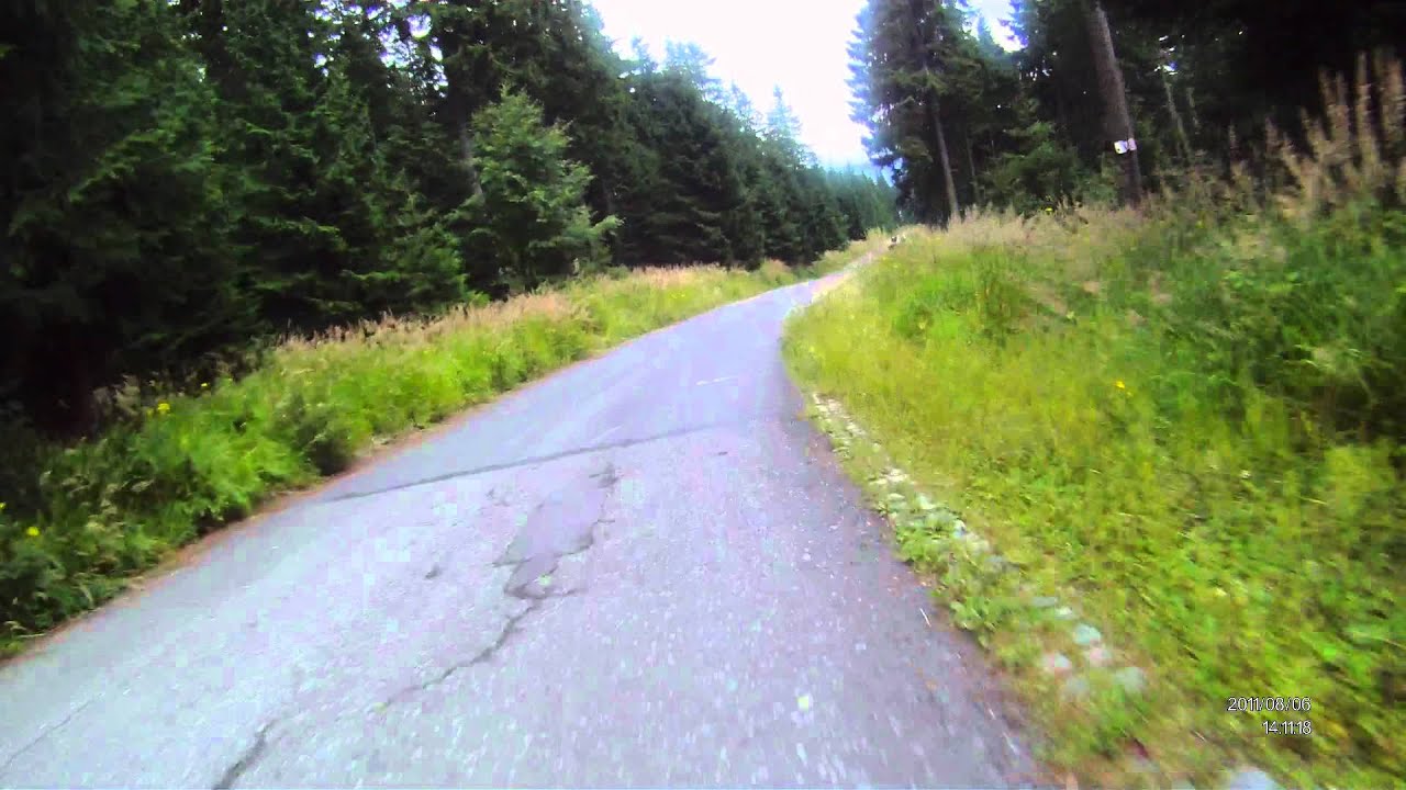 Sjezd na kole Lysá Hora - Visalaje část1