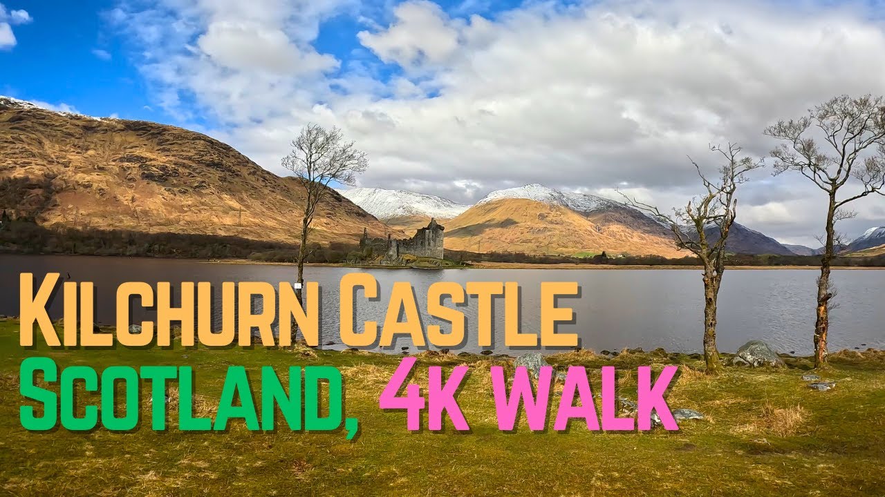 Kilchurn Castle, 4k Walk, Scotland Viewpoint Walk [Binaural Audio]